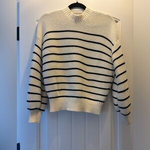 Alex Mill Button Back Crewneck Striped Sweater
